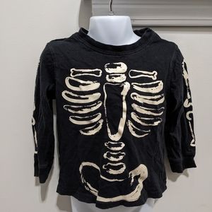 Carter's glow in the dark long sleeve Skeleton shirt